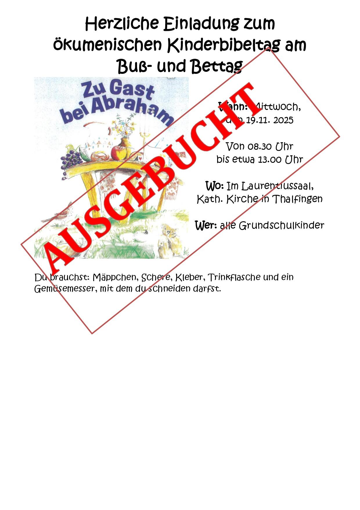 Kinderbibeltag ausgebucht