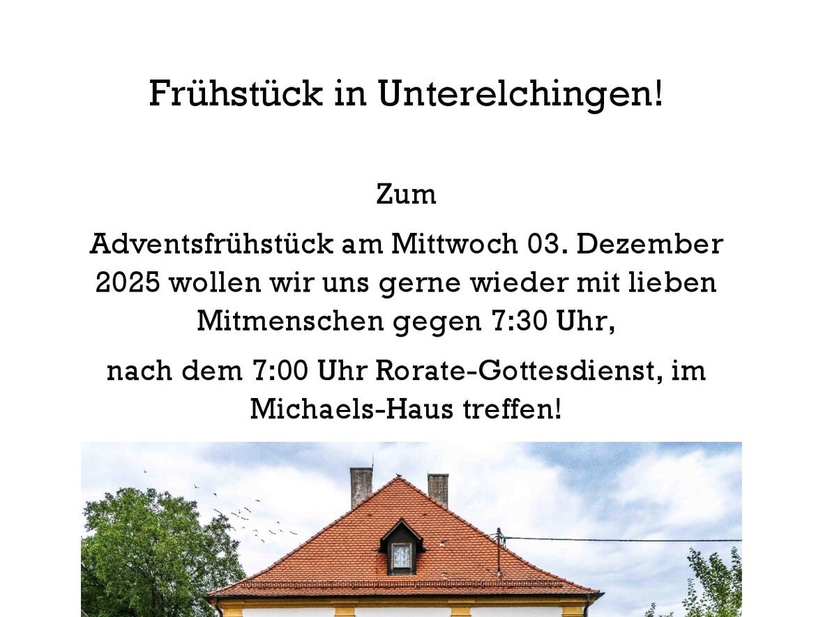 Plakat Frühstück Dezember in Unterelchingen