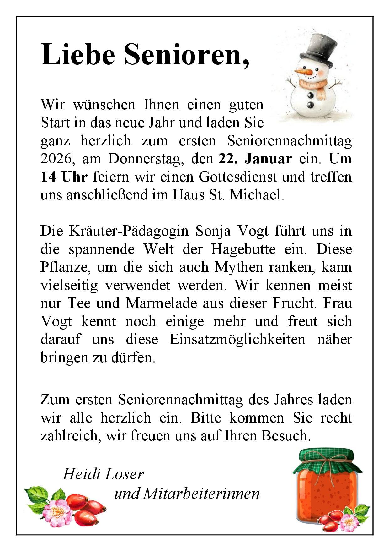 Plakat Seniorennachmittag Jan 2026