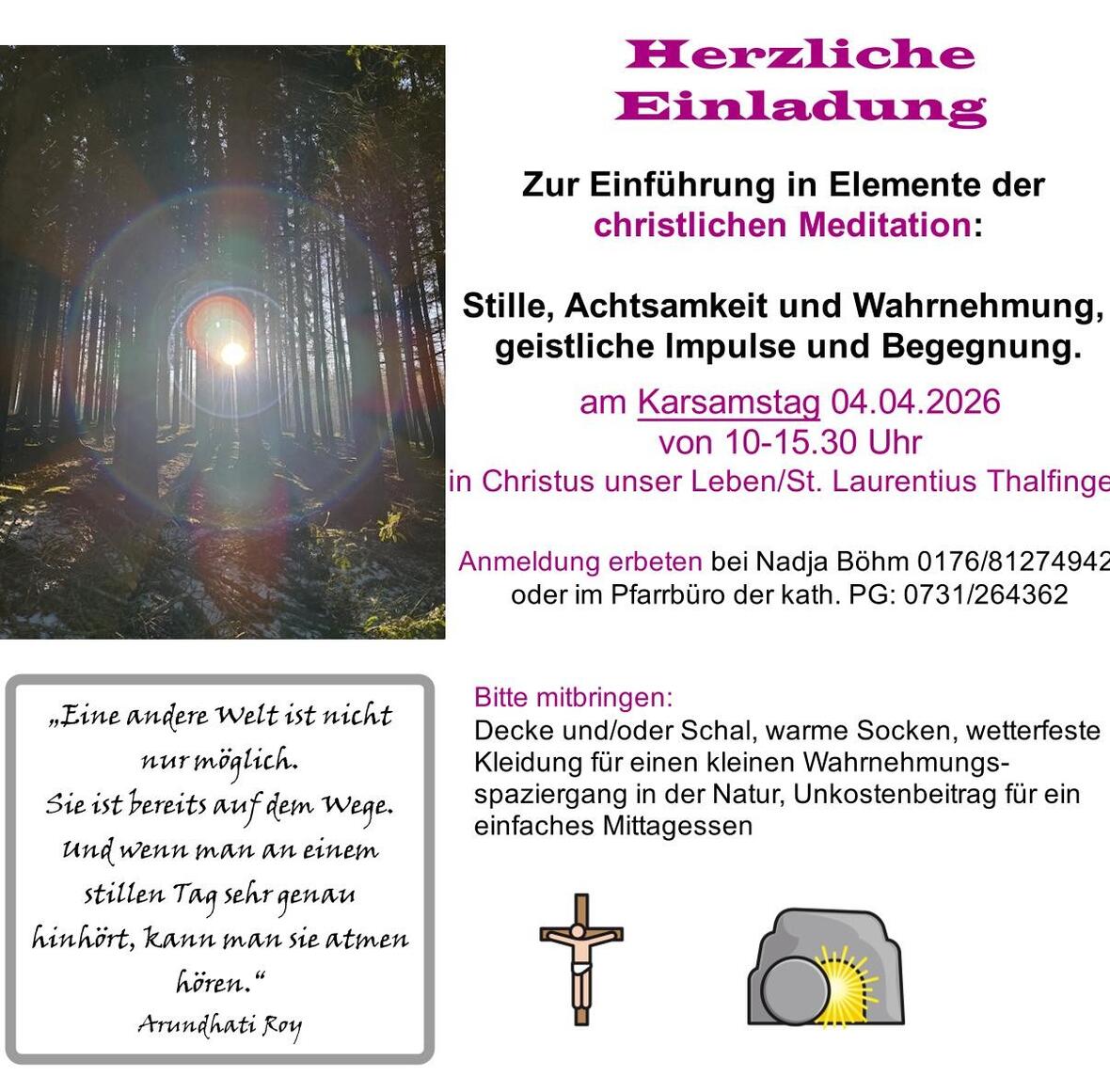 Plakat Zwischenzeit Karsamstag 2026