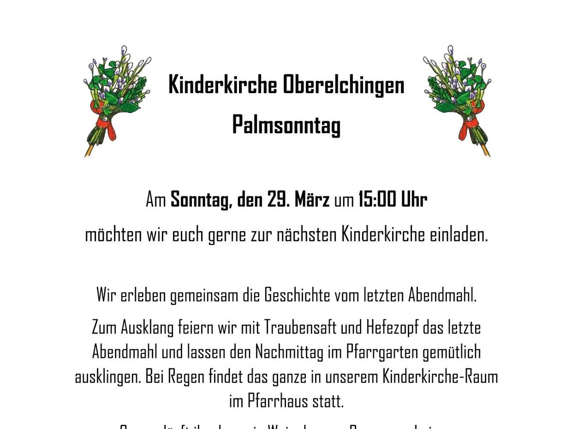 Plakat Palmsonntag OE