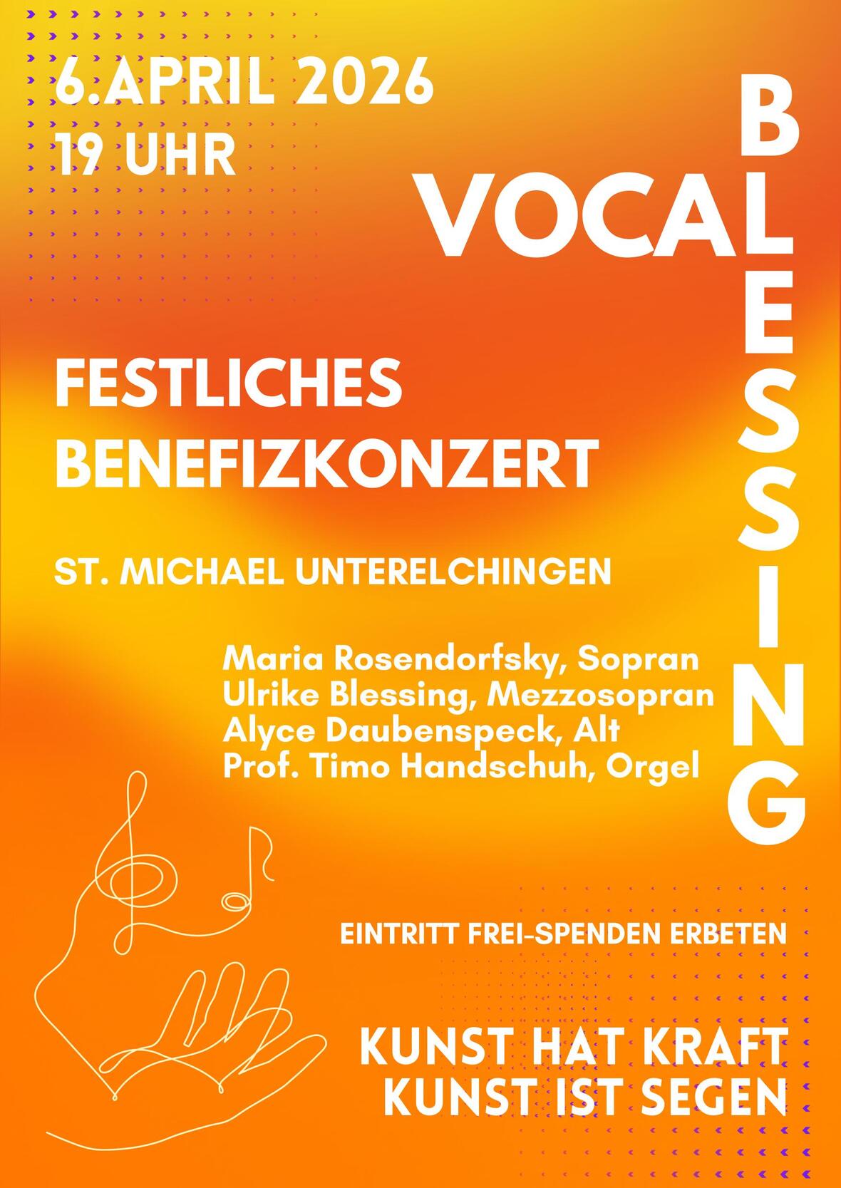 UE Plakat Benefizkonzert Ostern 2026