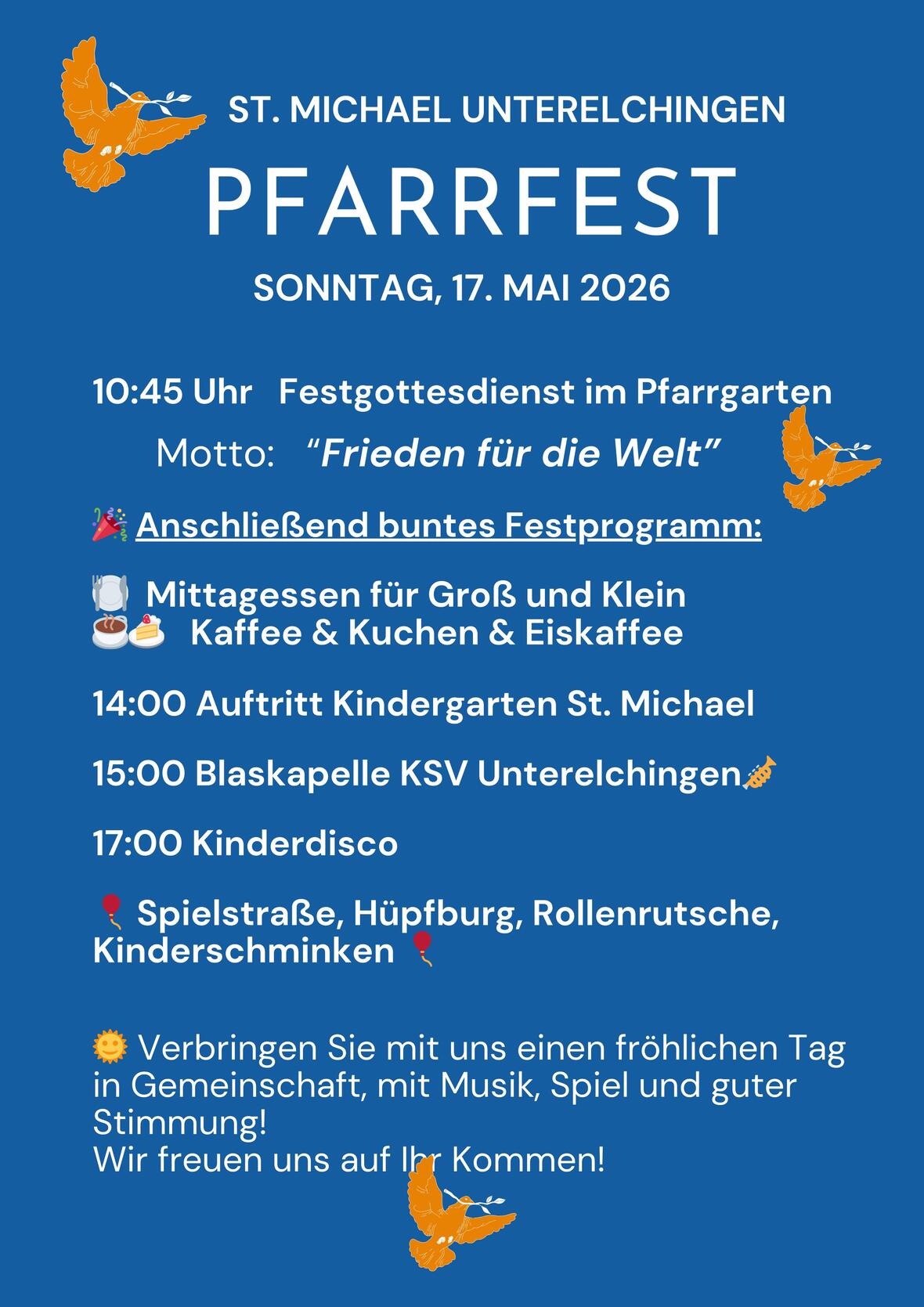 UE Pfarrfest 2026 Plakat